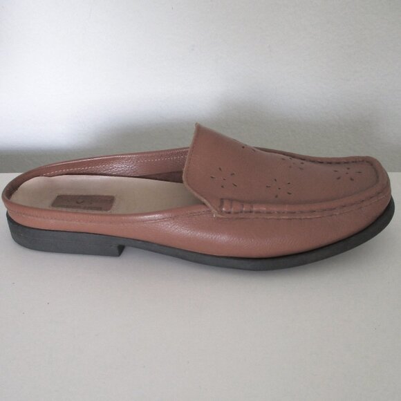 Duck Horn Womens Tan Leather Flat Loafer Mule - Size 8M - Picture 3 of 9